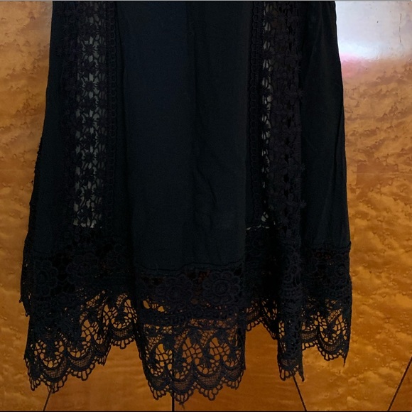 🌻 Black Lace Boho Style Shift Dress ☀️ - Picture 3 of 8